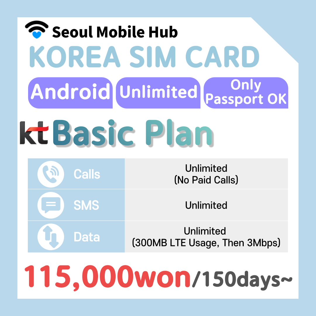 [Seoul Mobile Hub] Prepaid USIM Plan First Time Deals