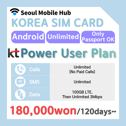 [Seoul Mobile Hub] Prepaid USIM Plan First Time Deals