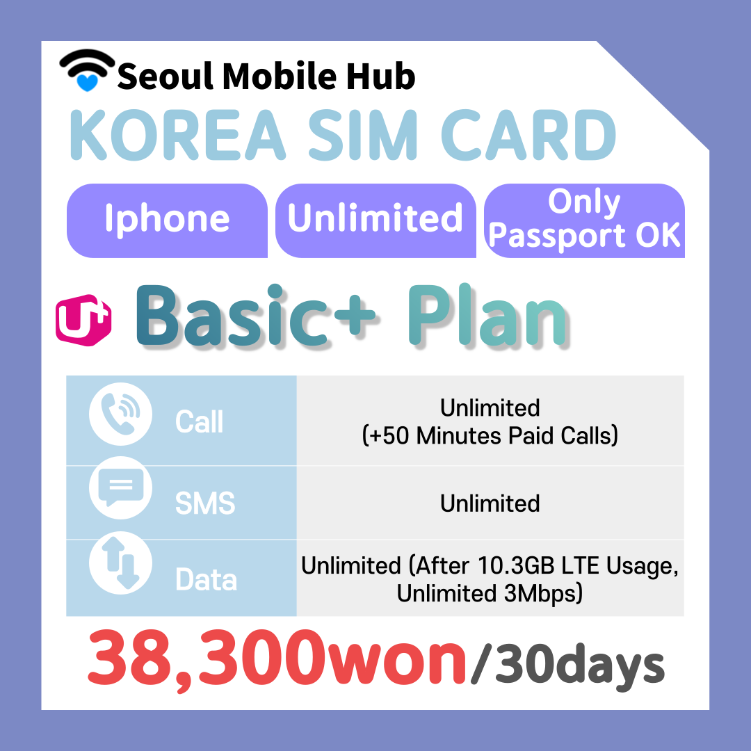 [Seoul Mobile Hub] Prepaid USIM Plan First Time Deals