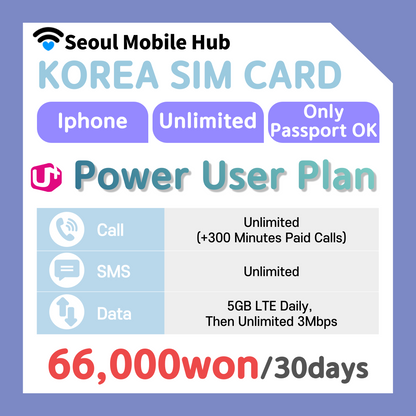 [Seoul Mobile Hub] Prepaid USIM Plan First Time Deals