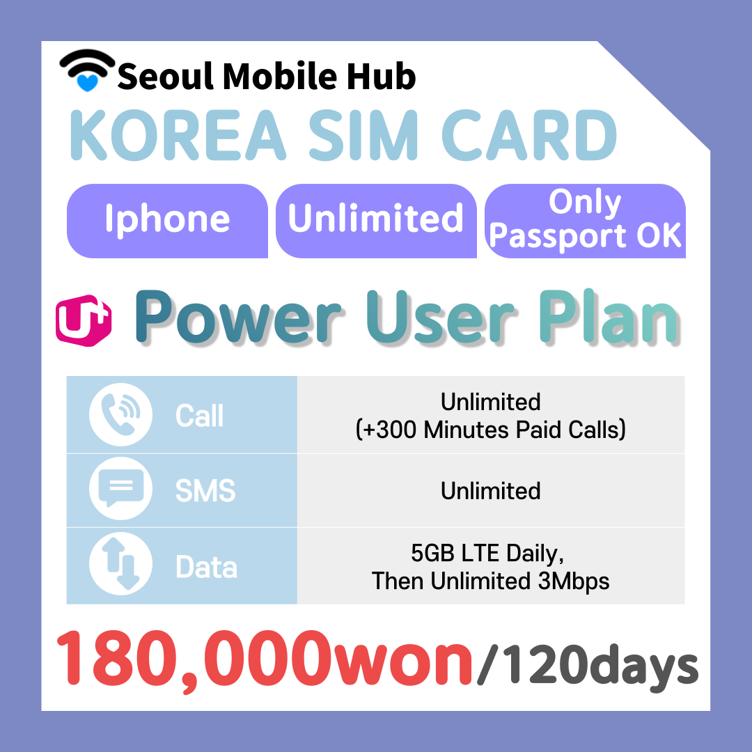 [Seoul Mobile Hub] Prepaid USIM Plan First Time Deals