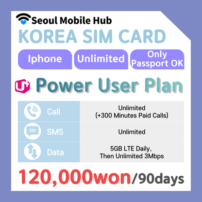 [Seoul Mobile Hub] Prepaid USIM Plan First Time Deals